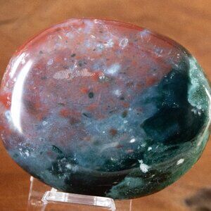 Ocean Jasper HQ Palm Stone Red Green Jelly